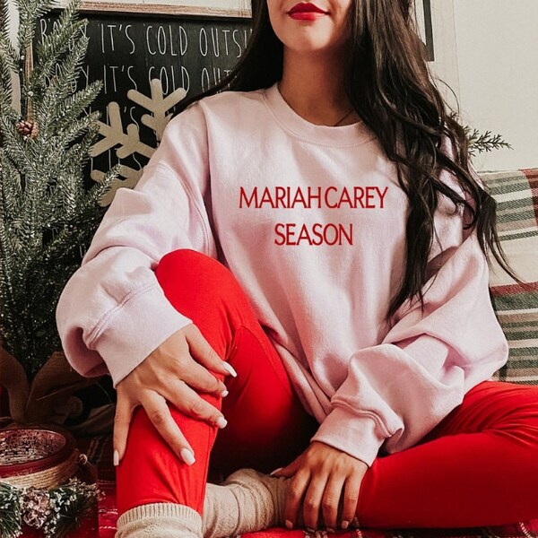 Mariah Carey Temporada Suéter / Mariah Carey / Mariah Carey Navidad / Regalos de Navidad / / Suéter Rosa / Suéter Crewneck