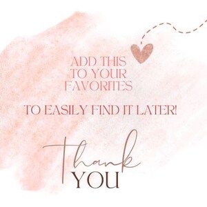 K&ouml;nnte beinhalten: Ein rosa Aquarellhintergrund mit dem Text "F&uuml;ge dies zu deinen Favoriten hinzu, um es sp&auml;ter leicht wiederzufinden! Danke". Ein kleines rosa Herz mit einer gepunkteten Linie, die zu einem kleinen Flugzeug f&uuml;hrt, befindet sich in der oberen rechten Ecke.