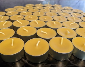 Candele da tè in cera d'api, pura cera d'api, ecologiche, naturali