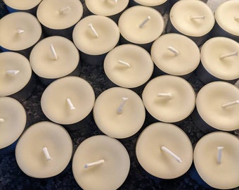 Bijenwas theelichtjes, witte bijenwas, natuurlijke kaarsen