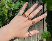 Wire Wrapped Chipped Crystal Rings