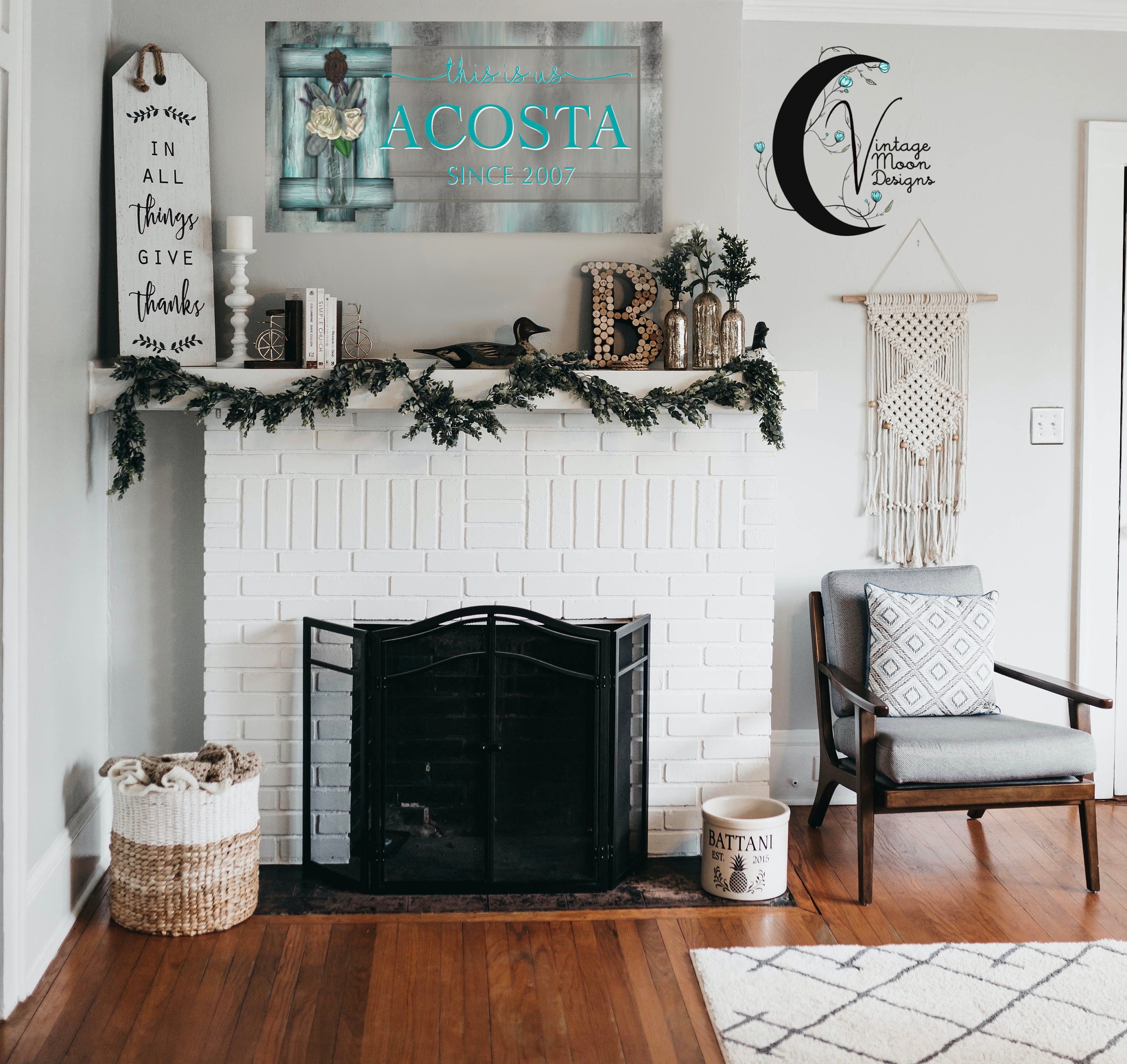 This is Us Mason Jar Canvas Rustic Sign Wall Decor Family Etsy