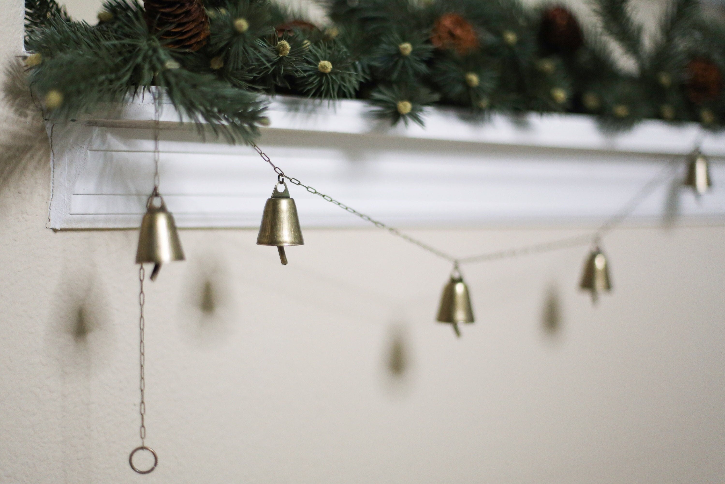 Antique Gold Finish Bell Garland Brass Bell Chain Garland Etsy
