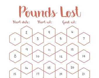 Weightloss Tracker, Pounds Lost, Progress Tracker, Bullet Journal, Digital File