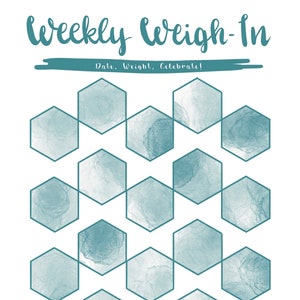 Weight Loss Tracker, Weekly Weigh In Printable, Fitness Tracker, Weight Loss Printable, Fitness Goals, Health Chart, Weight Loss Chart image 1