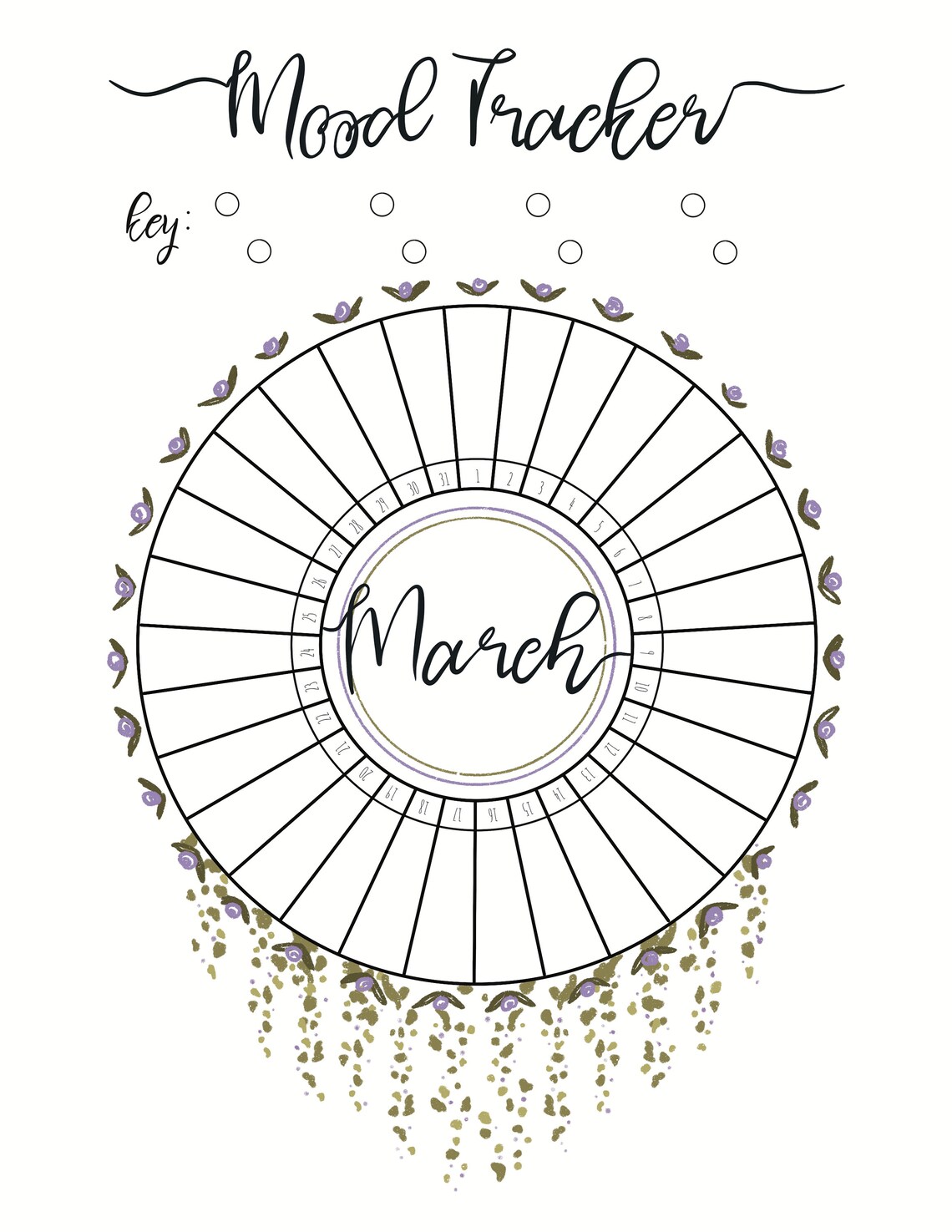 Mood Tracker March Mood Tracker Bullet Journal Printable Etsy