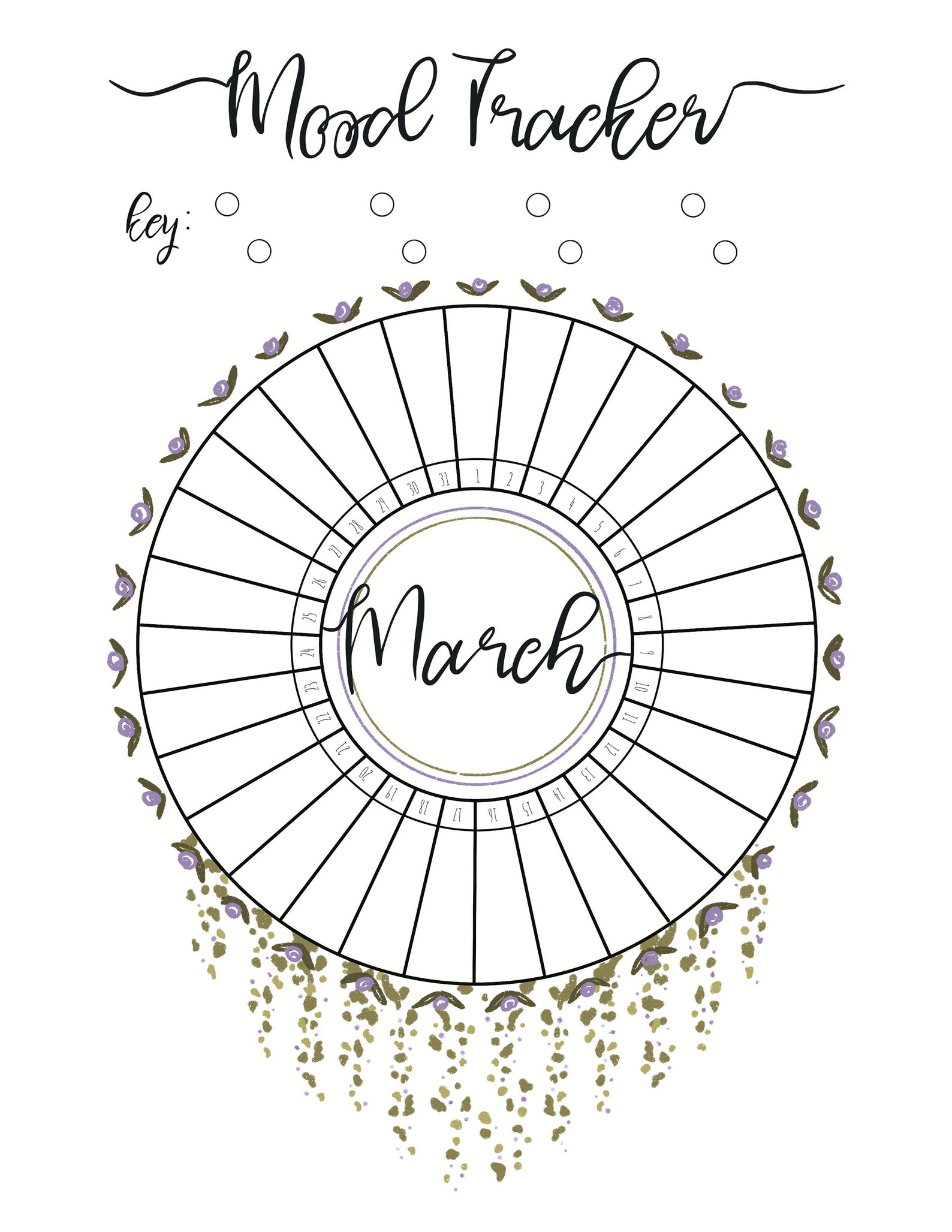 Mood Tracker March Mood Tracker Bullet Journal Printable Etsy My XXX