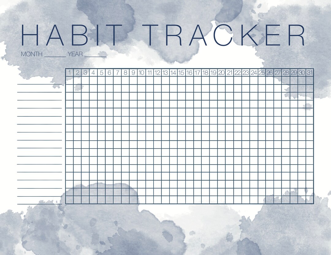 Habit Tracker Printable Bullet Journal Inserts Habit - Etsy