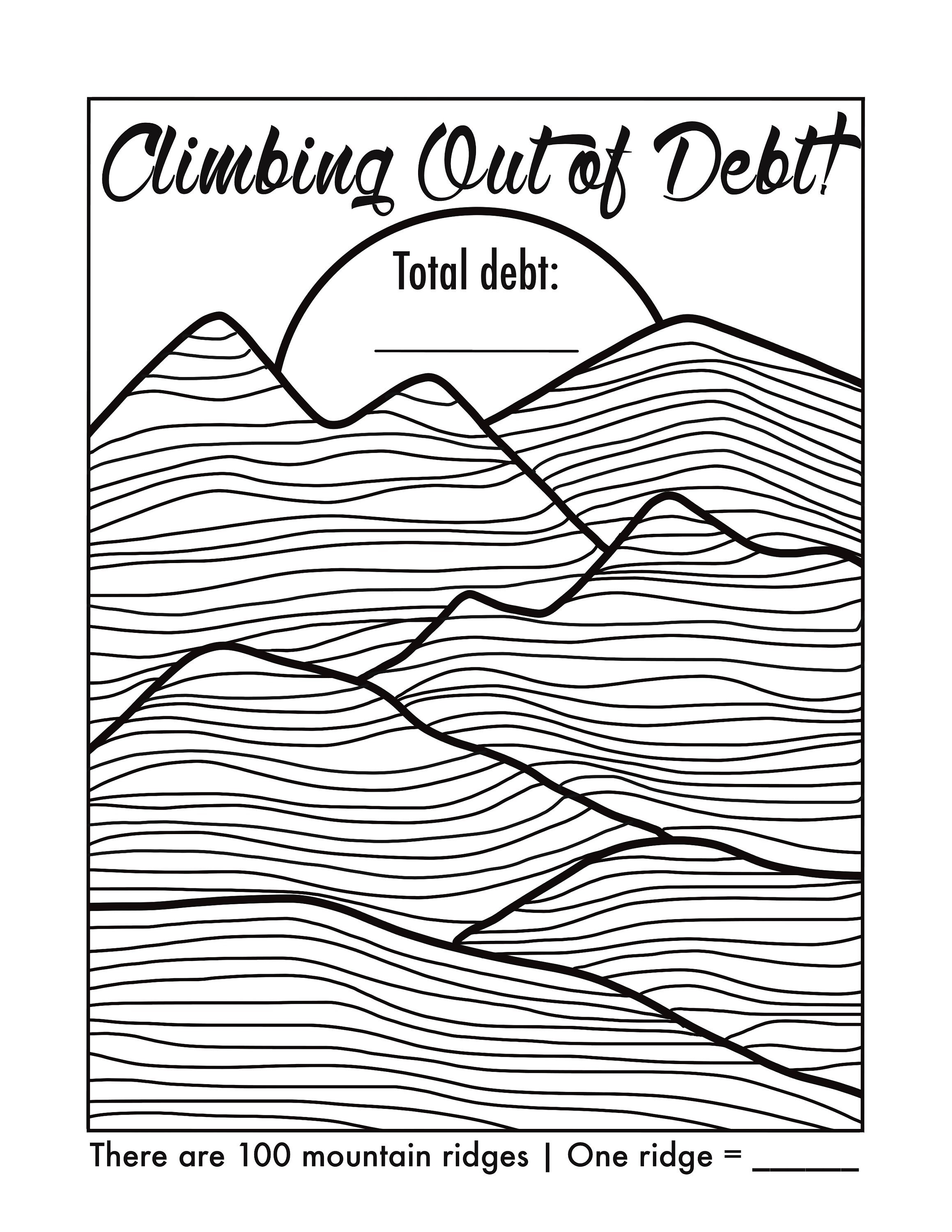 Debt Tracker Printable Coloring Pages Printable Templates