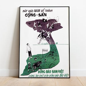 Come South - Süd-Vietnamesisch Antikommunistische Propaganda Poster/Aufkleber