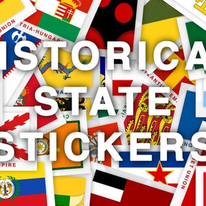 歴史的な国旗ステッカー（オーストリア＝ハンガリー、オスマン帝国、ユーゴスラビアなど）