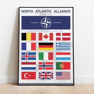 Nordatlantik Allianz (NATO) - Landkarte Druck