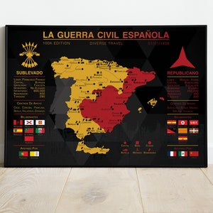 La Guerra Civil Espanola - 100K Edition Landkarte Druck