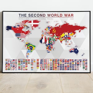 The Second World War - Map Print
