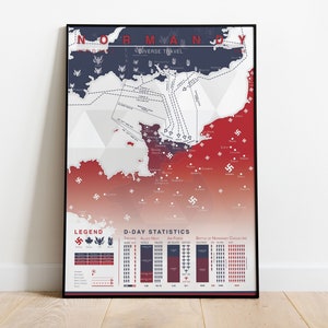 Normandie - D-Day Karte Druck