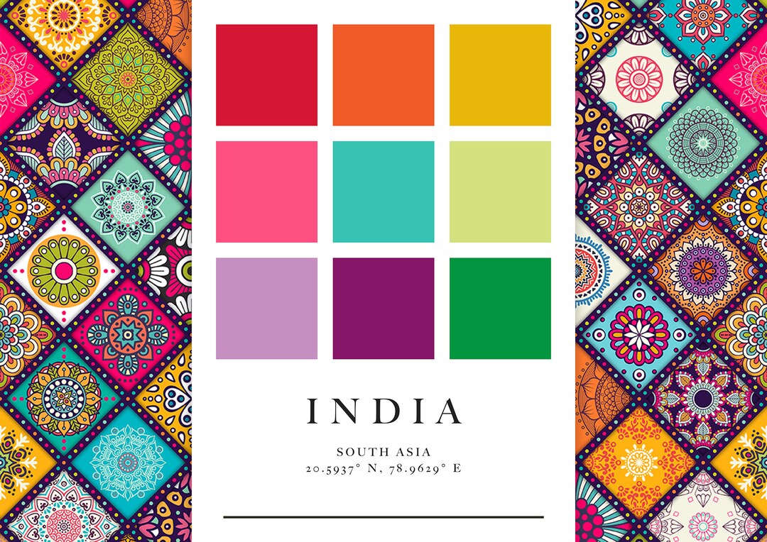 India Minimalist Colour Palette Poster/sticker Etsy