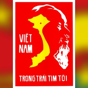 Vietnam in meinem Herzen - Nordvietnam Kommunist Kalte Krieg Propaganda Poster/Aufkleber