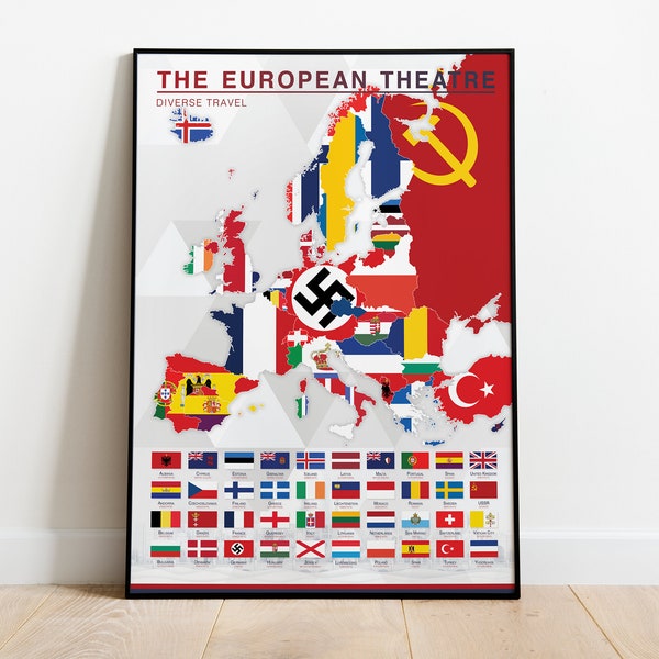 The European Theatre - Map Print