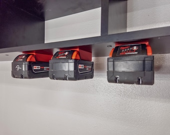 Milwaukee M18 Battery Mount Set (5 Pack): Wall or Cabinet Tool Storage