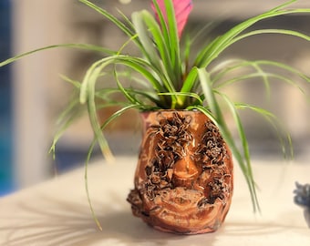 Ceramic Flower Pot Handmade-Dahlia Orange