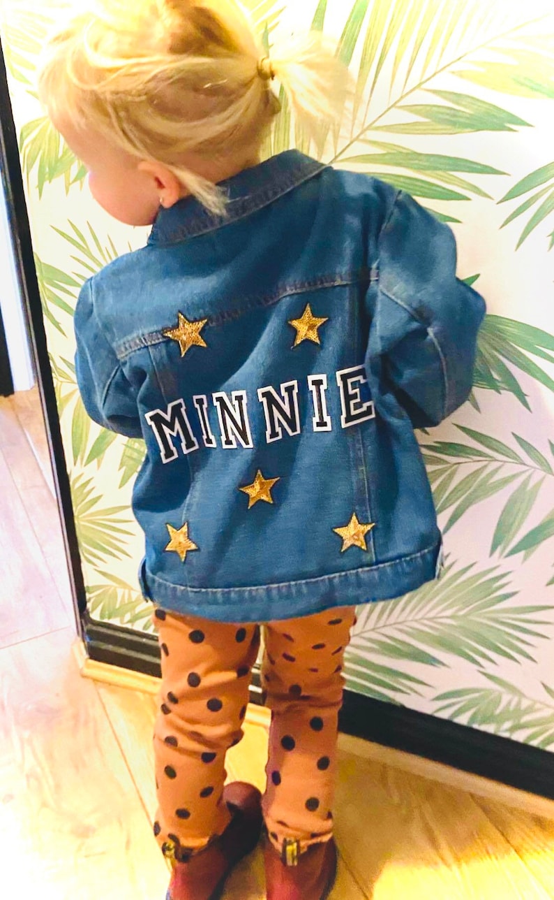 Gold Stars Personalised Children\u2019s Denim Jacket