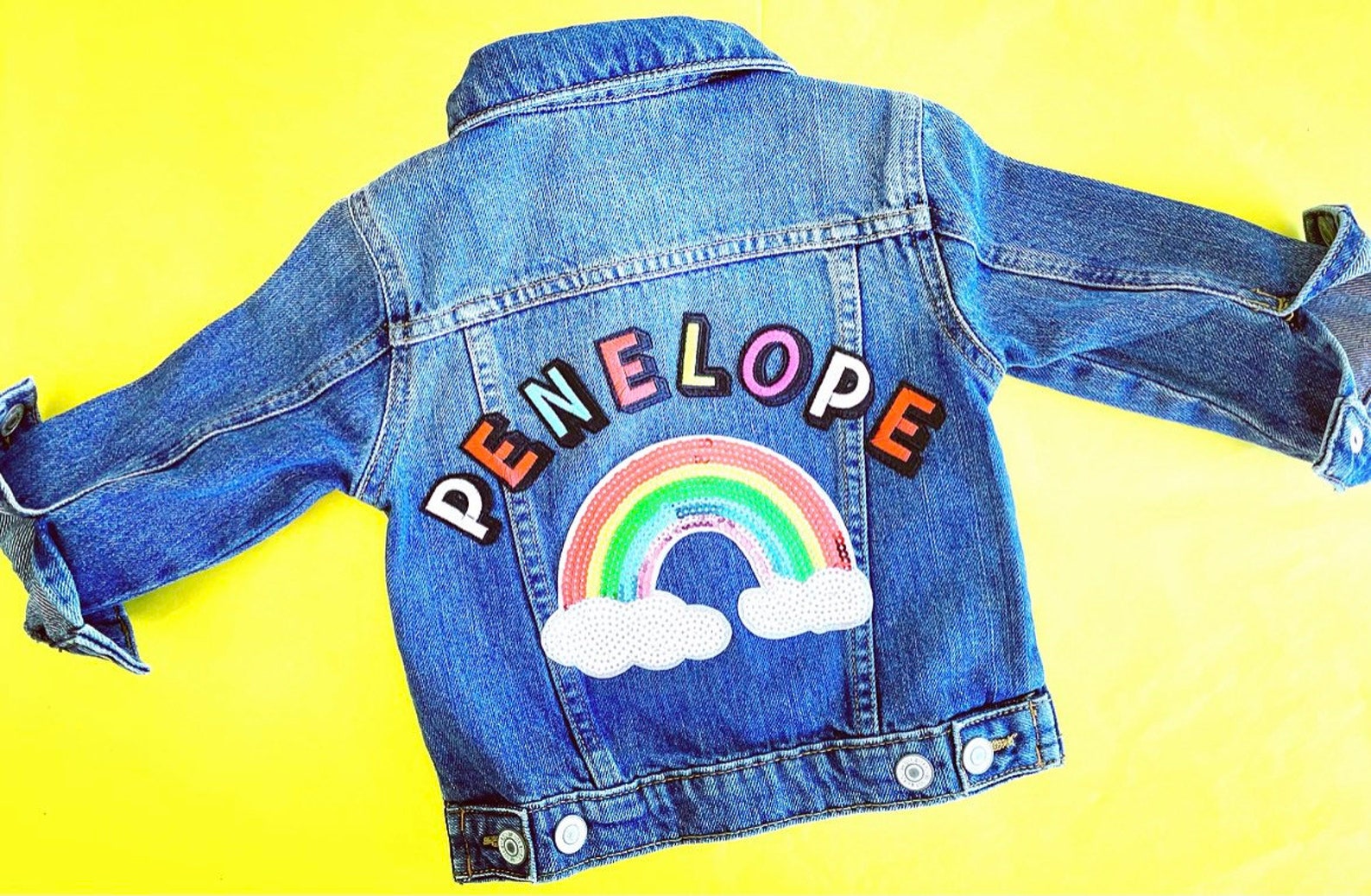 personalised childrens denim jacket