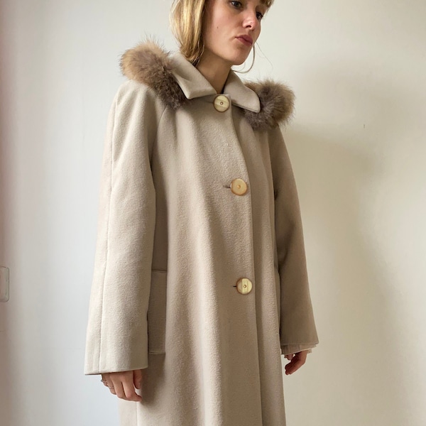 fur collar tie waist coat