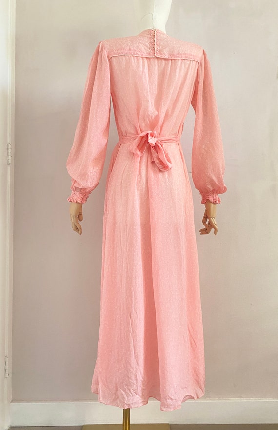Vintage 40s 50s pink rayon silk nightgown - 1940s… - image 7