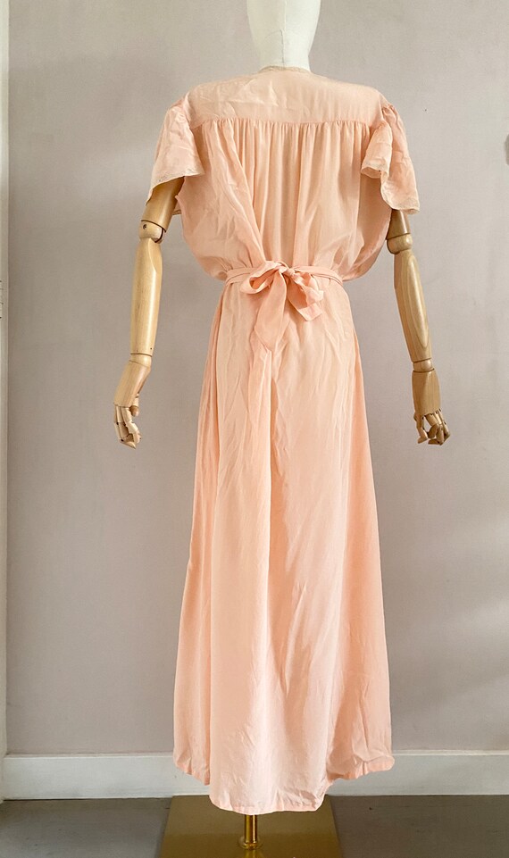 Vintage 1940s pink silk nightgown - 40s pastel la… - image 4