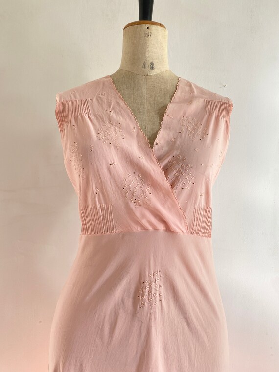 Vintage 1940s Silk Nightgown - Vintage Pink Silk … - image 4