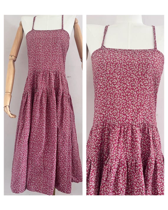 Cacharel, Vintage 70s Cacharel cotton floral dress SIZE XS - lower waist robe
