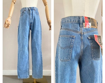 Vintage jaren 1990 deadstock denim boyfriend jeans maat xs - broek met hoge taille