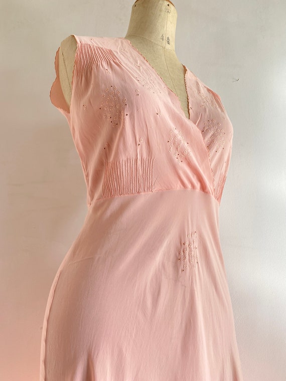 Vintage 1940s Silk Nightgown - Vintage Pink Silk … - image 3