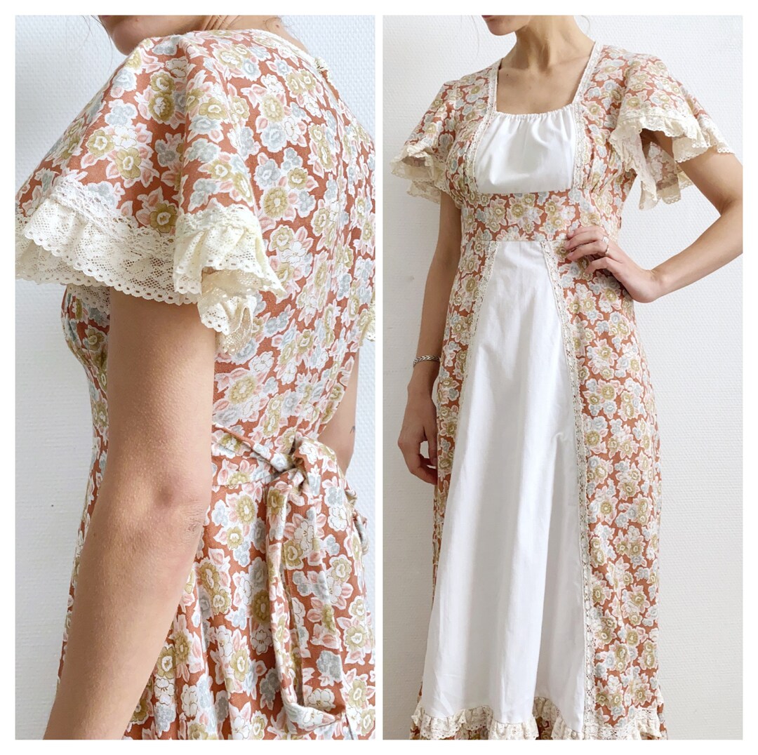 Vintage 1970s Gunne Sax Prairie Dress Size Xs - Floral Robe by Jessica ...