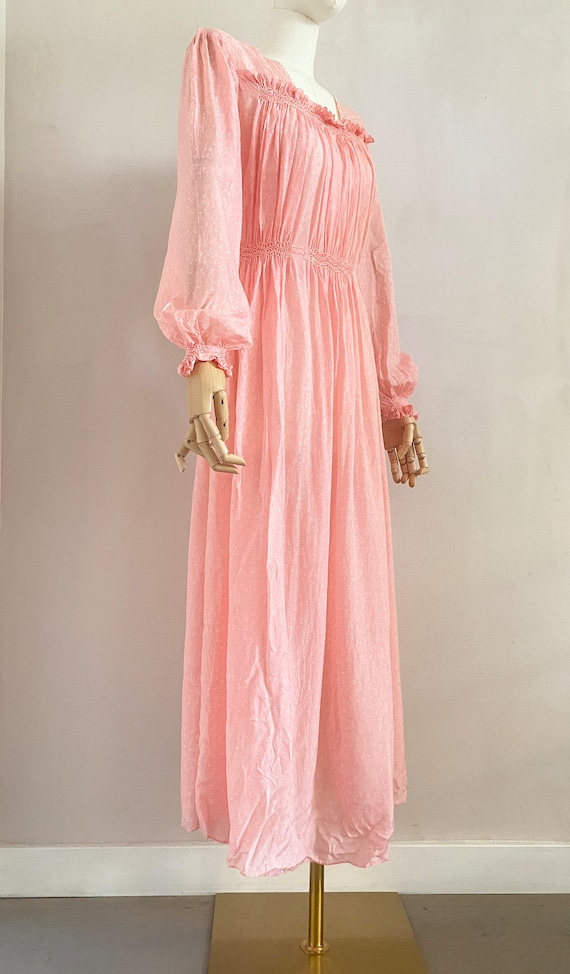 Vintage 40s 50s pink rayon silk nightgown - 1940s… - image 4