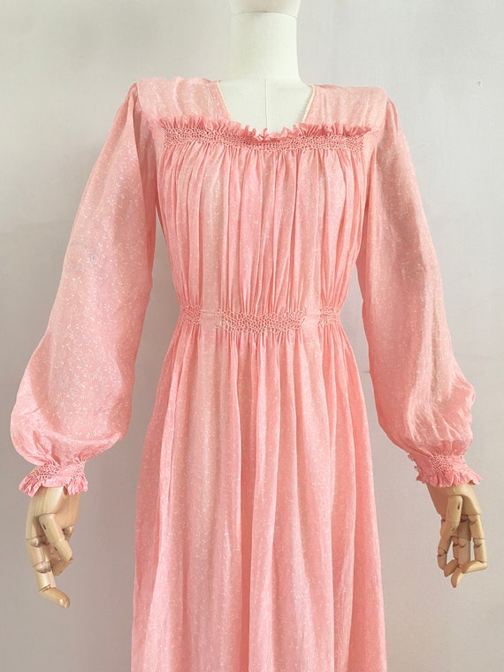 Vintage 40s 50s pink rayon silk nightgown - 1940s… - image 5