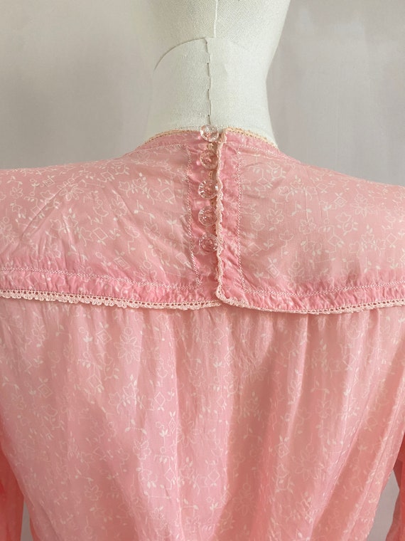 Vintage 40s 50s pink rayon silk nightgown - 1940s… - image 10