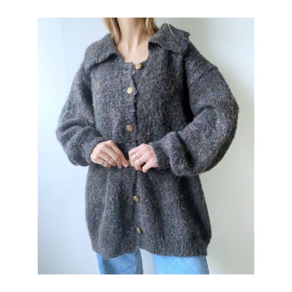 chunky vintage mohair cardigan with glitter and go