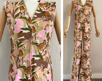 Vintage 70-tals psykedeliskt tryckt jumpsuit - 1970-tals totalstorlek S