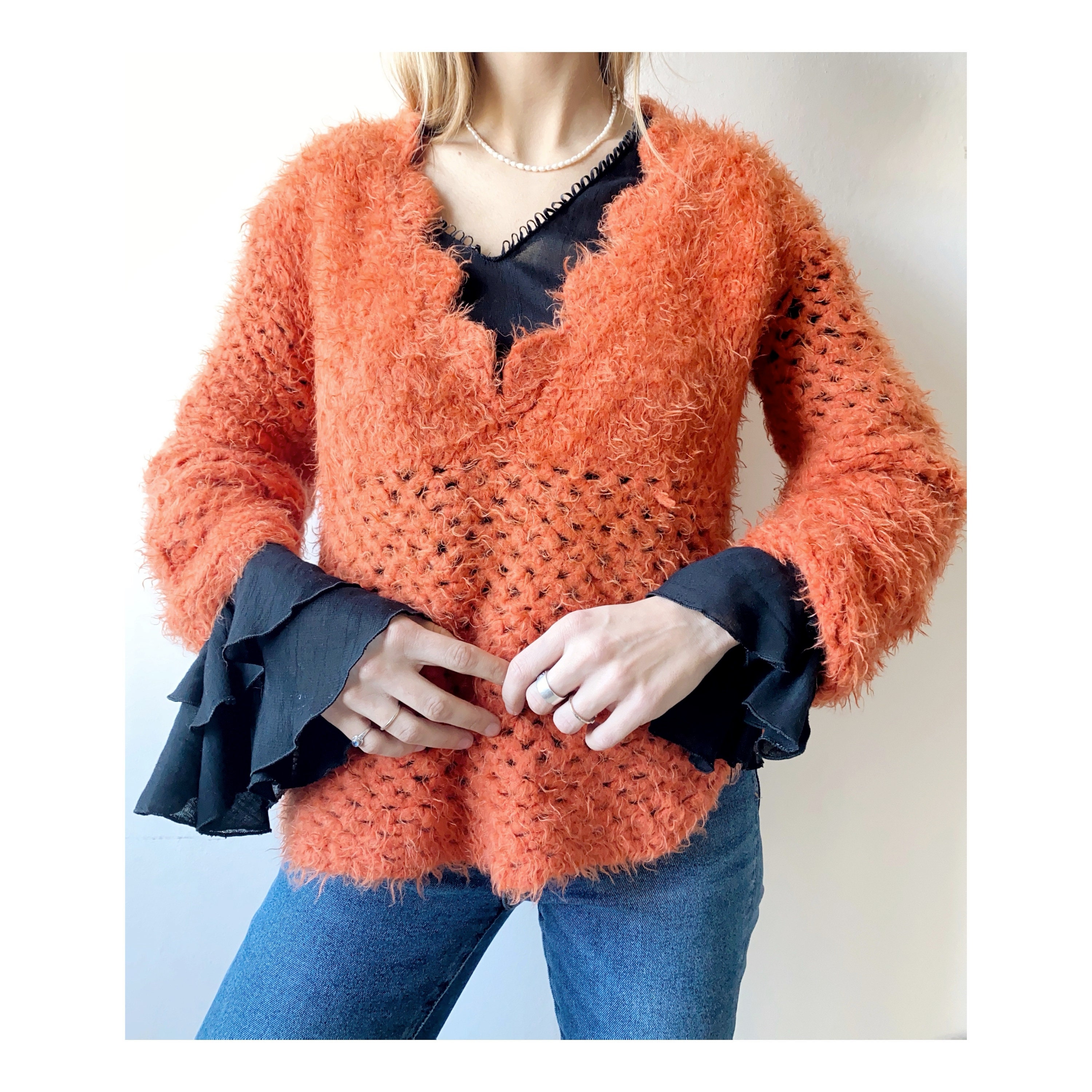 Vintage Orange Wool Oversized Sweater - Vintage 1980s Chunky Vintage Orange Wool Oversized Sweater - Vintage 1980s Chunky