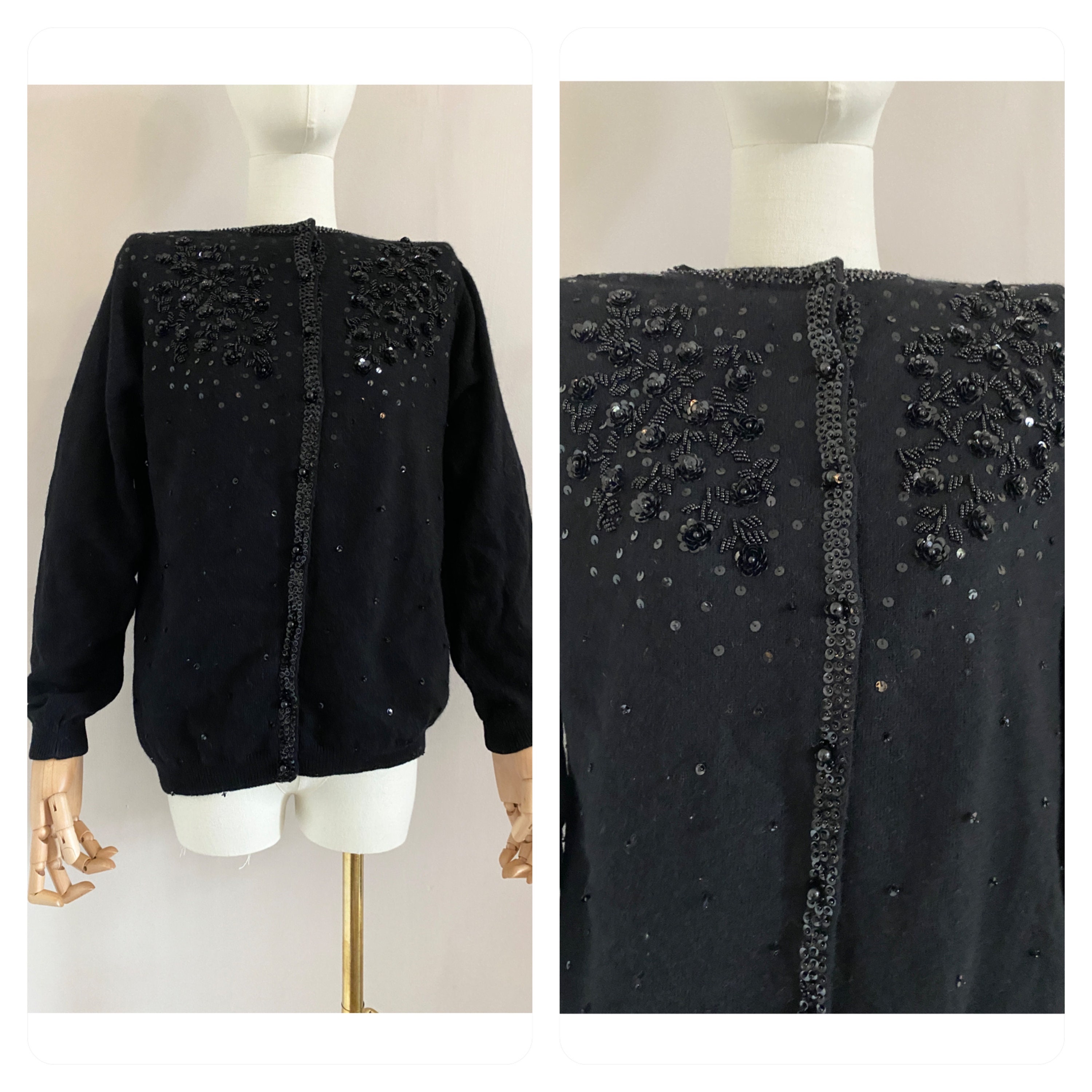 Langärmelige Pailletten-Cardigan – Vorne Offen, Mit Taschen, Durchgehende Pailletten, Für Abendlooks
