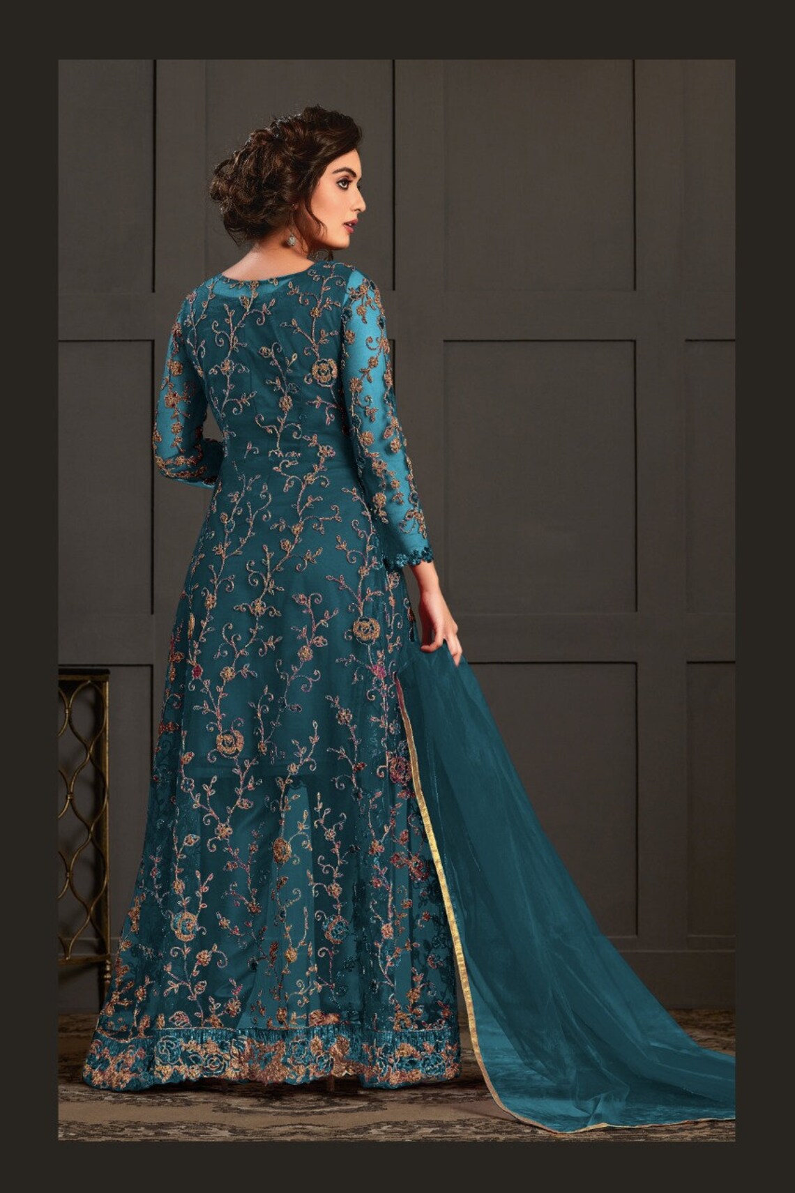 Designer Heavy Butterfly Net Kurti With Heavy Embroidery And Etsy