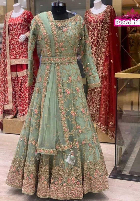New Designer Heavy Butterfly Net Gown With Heavy Embroidery | Etsy