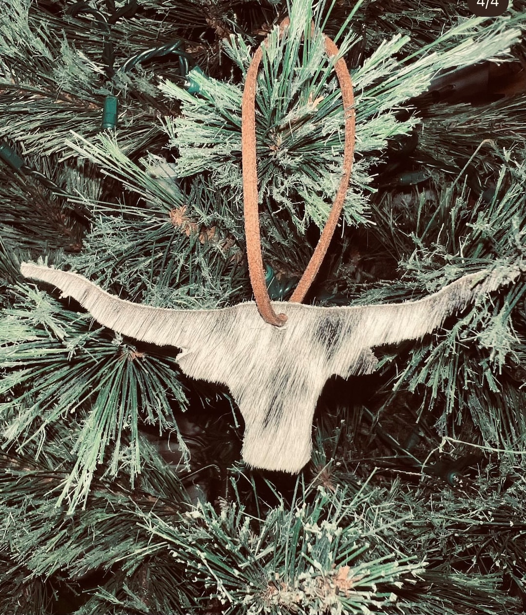 Cowhide Christmas Ornaments Etsy