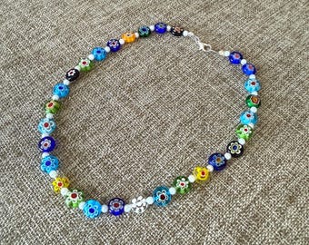 Millefiori Glass Bead Necklace