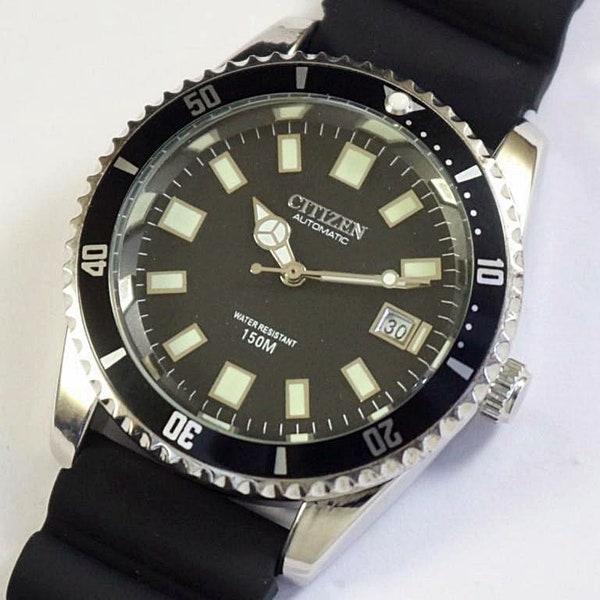 Citizen Diver Style MOD Automatic Japan Mens Wrist watch | rotating bezel | luminous markers & hands | gift for men for him | a1014li16