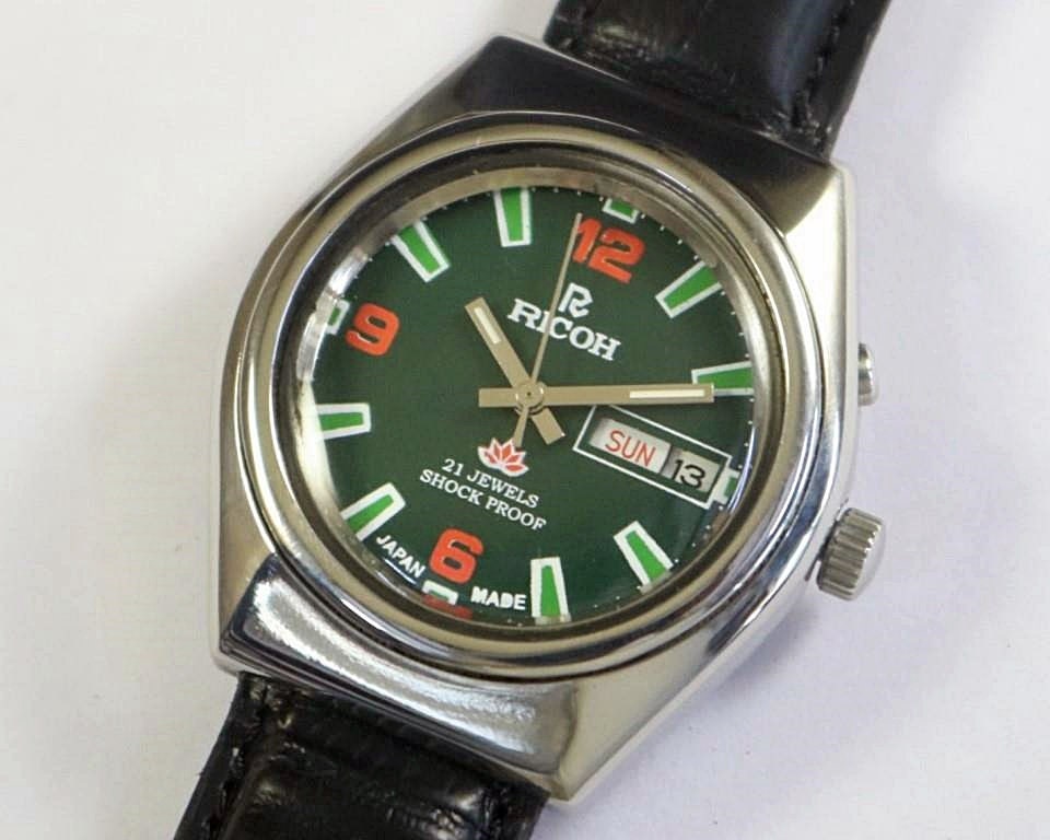 Vintage Ricoh Crystal Automatic Japan Mens Wrist Watch