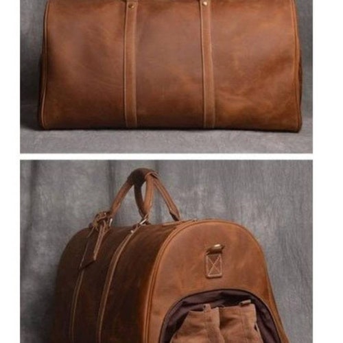 Monogrammed Leather Duffle Bag Men Groomsmen Gift - Etsy