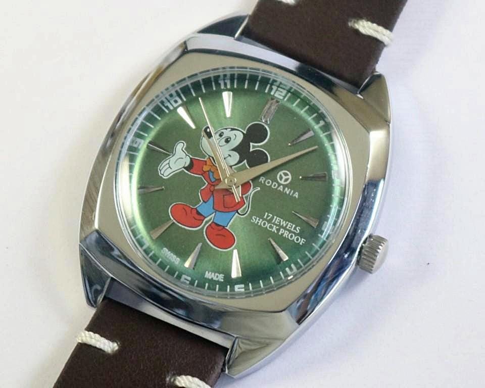 Vintage Rodania Swiss Made Hand Winding Mens Wrist watch green cartoon dial square monaco case mechanical gift for men for him #1061-28