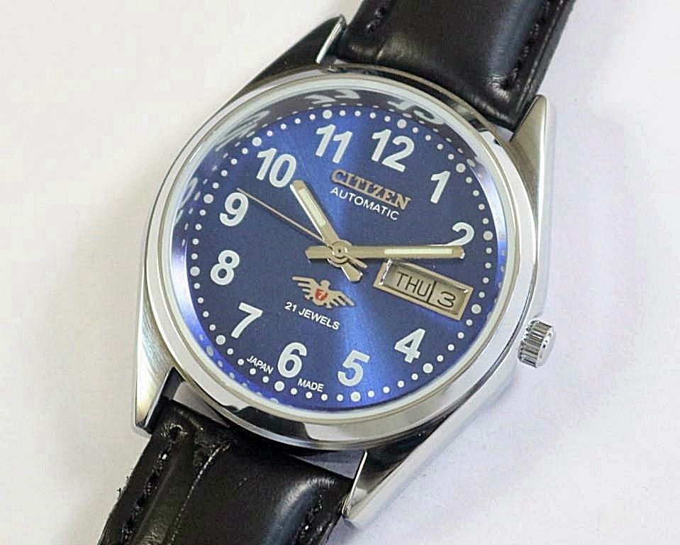 Vintage Citizen Eagle 7 Automatic Japan Mens Wrist Watch Exhibition Back Blue Dial Stainless Steel Gift for Men for Him A1048li22 Etsy